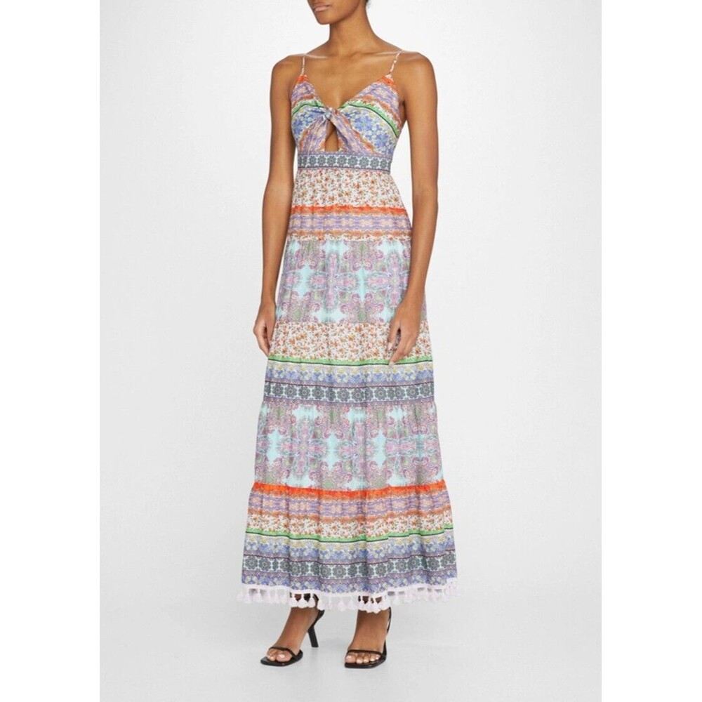 NWT. $595 Alice + Olivia Minka Tie Front Maxi Dress Sz 8 - Picture 8 of 12